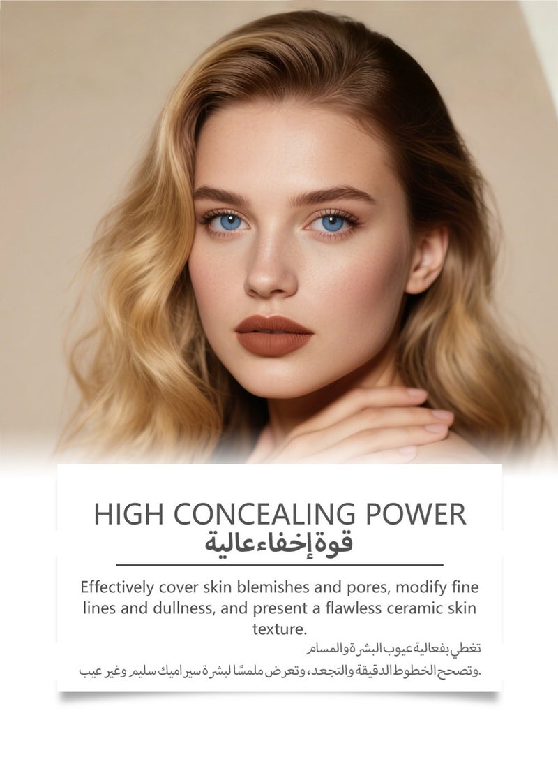 Selirxy 2-in-1 Color-Changing Foundation Stick with Detachable Brush - Lightweight Natural Makeup Effect, High Concealing Power, Long-Lasting Waterproof Base for Daily Use - Ivory White - Image 5